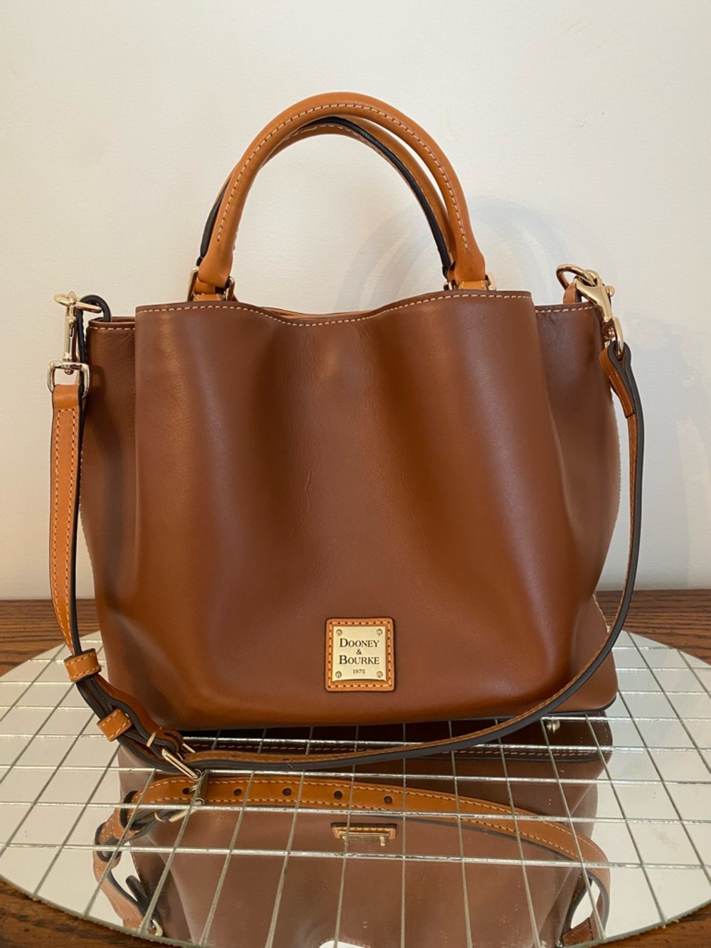 Dooney & Bourke Brown Leather Top-Handle Shoulder Bag